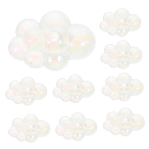 HOMSFOU 20 Stück Cloud -zubehör Spacer -perlen Für Schmuck Armband Selber Machen Perlen Wolkenhängung Ornament Wolke Lose Abstandshalterperle Wolkenperlen Weiß Acryl von HOMSFOU