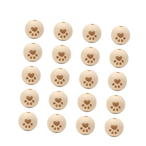 HOMSFOU 20 Stück DIY Schmuckteile Fokal Rund Trendy Bulk Pop Große Halsketten Basteln Kleine Handgemachte Fußkettchen Loch Armband Schmuckteile Perlen Fußkettchen Teile Holz von HOMSFOU