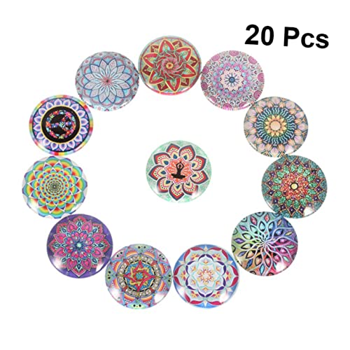 HOMSFOU 20 Stück Diy Lotus Muster Patches Runde Cabochons für Schmuckdesign Glasaufkleber für Handwerksprojekte Gemischte Farben für Dekoration HOMSFOU 20 Stück Diy Lotus Muster Patches Runde Cabochons für Schmuckdesign Glasaufkleber für Handwerksprojekte Gemischte Farben für Dekoration von HOMSFOU