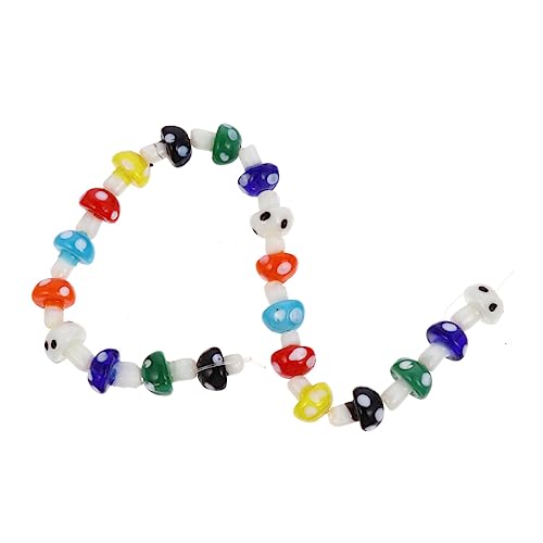 HOMSFOU 20 Stück Diy Pilzform Glasperlen Bunte Bastelperlen für Schmuckherstellung Zufällige Farben für Armbänder und Kreative Dekorationen Zufällige Farbe von HOMSFOU