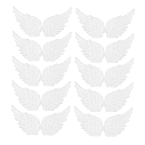 HOMSFOU 20 Stück Engels Flügel Stoff Aufkleber Diy-kleidungsdekor Stoffflügel Basteln Diy -patches Für Jacken Bastelgewebeflügel Flügel-design-kleidungsapplikation Dekorative Patches Weiß von HOMSFOU