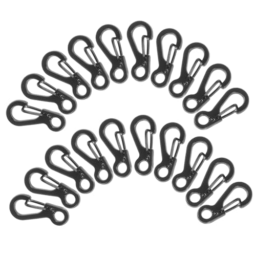 HOMSFOU 20 Stück Federschnalle Zinklegierung schnappen kleiner Klipp kleiner Karabinerhaken Schlüssel Carabiner Clip Mini-Federklemmen Miniclips Karabiner aus Metall Clip-Karabiner Schwarz von HOMSFOU