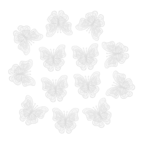 HOMSFOU 20 Stück Gestickte Organza Aufnäher für Kleidung Doppellagige Weiße Applikationen Dekorative Stoffpatches für Diy Projekte und Mode Accessoires von HOMSFOU