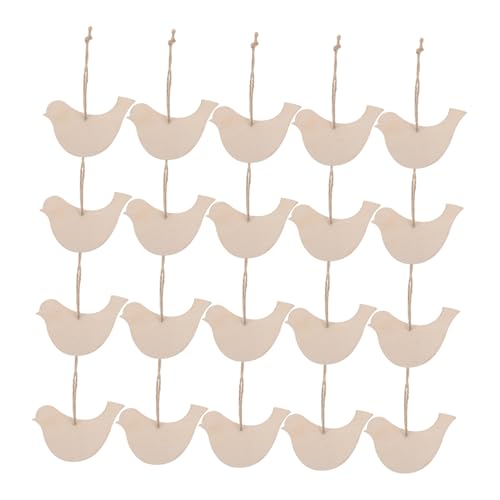 HOMSFOU 20 Stück Handwerksbedarf hängende Vogelornamente Farbige Holzausschnitte Holz-Tags Holzausschnitte zum Basteln basteln Holzhandwerksmalerei Holzvögel Beige HOMSFOU 20 Stück Handwerksbedarf hängende Vogelornamente Farbige Holzausschnitte Holz-Tags Holzausschnitte zum Basteln basteln Holzhandwerksmalerei Holzvögel Beige von HOMSFOU