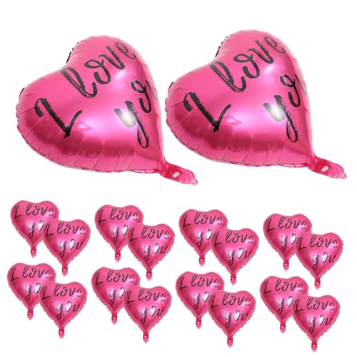 HOMSFOU 20 Stück Herzballons Set Aluminium Folienballons für Hochzeit Verlobung und Geburtstag Dekorative Partyballons mit I Love You Hochzeitsdeko und Festtagsaccessoire von HOMSFOU