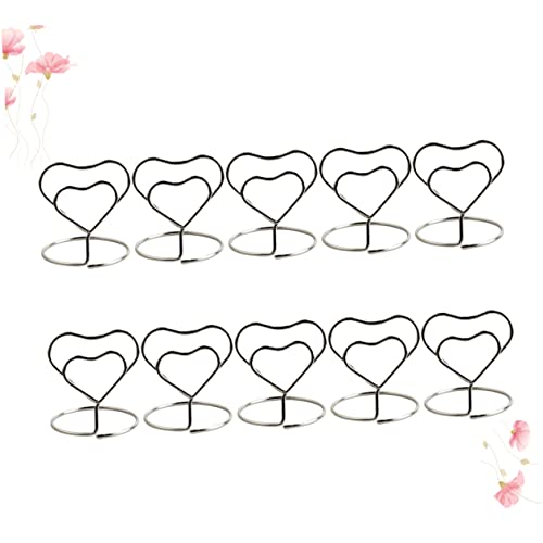 HOMSFOU 20 Stück Herzförmige Tischkartenhalter Elegante Memo Clips für Hochzeiten Geburtstagsfeiern Abschlussfeiern und Shower Silber von HOMSFOU