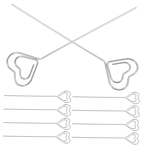 HOMSFOU 20 Stück Herzförmiger Geldscheinhalter herzförmige Blumenpflücker Memohalterklemme Kuchen party dekoration karten clip Memohalter aus Draht Bildhalter für Tische Eisen Silver von HOMSFOU