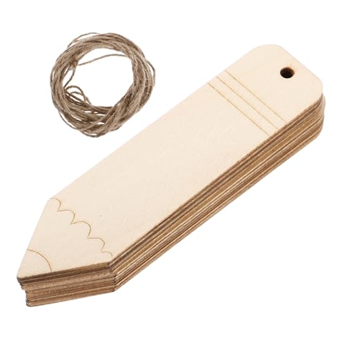 HOMSFOU 20 Stück Holz Lesezeichen Unvollendete Diy Holzmarkierungen Basteln Hängbare Blanko Tags für Kreative Projekte für Karten Dekoration und von HOMSFOU