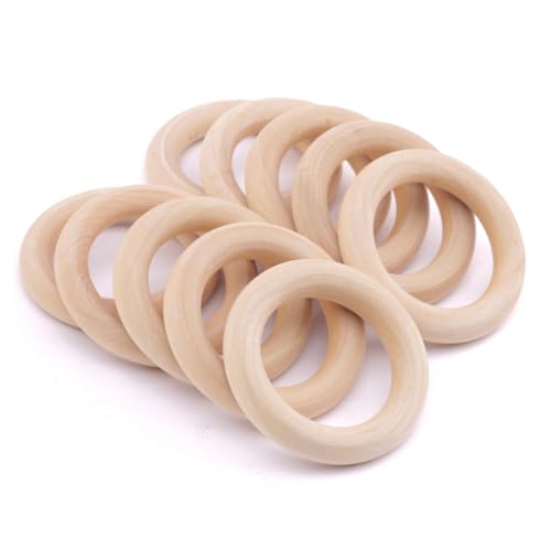 HOMSFOU 20 Stück Holzringe für Diy Hängende Pendants Natürliche Holzkreise für Bastelprojekte Schmuckherstellung und Wanddekoration von HOMSFOU
