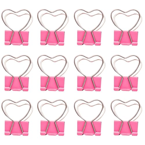 HOMSFOU 20 Stück Kleine Rosa Herz-binderclips aus Metall Starke Papierklemmen für Dokumentenorganisation Dekorative Büroklammern für Schule Büro und Schreibtischgestaltung HOMSFOU 20 Stück Kleine Rosa Herz-binderclips aus Metall Starke Papierklemmen für Dokumentenorganisation Dekorative Büroklammern für Schule Büro und Schreibtischgestaltung von HOMSFOU