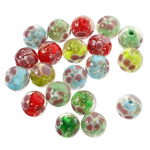 HOMSFOU 20 Stück Leuchtende Glasperlen für Diy Schmuckherstellung Bunte Spacer Perlen für Armbänder und Kreative Bastelprojekte von HOMSFOU