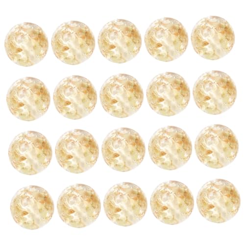 HOMSFOU 20 Stück Nachtleuchtende Glasperlen für Diy Armband Schmuckherstellung Goldgelbe Spacer Beads zum Auffädeln und Basteln von Individuellen Schmuckstücken von HOMSFOU