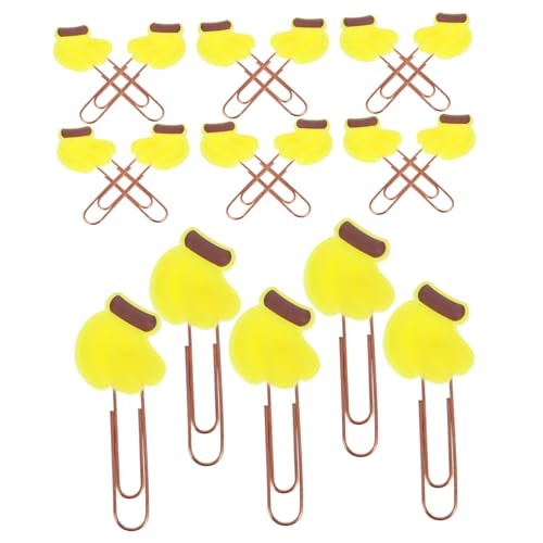 HOMSFOU 20 Stück Obst-lesezeichen Papierclip Winzig Karikatur Farbig Clips Beschichtet Süße Büroklammern Formen Büroklammern Dekorativ Mini-bürobedarf Mini-büroklammer Kind Gelb Metall von HOMSFOU