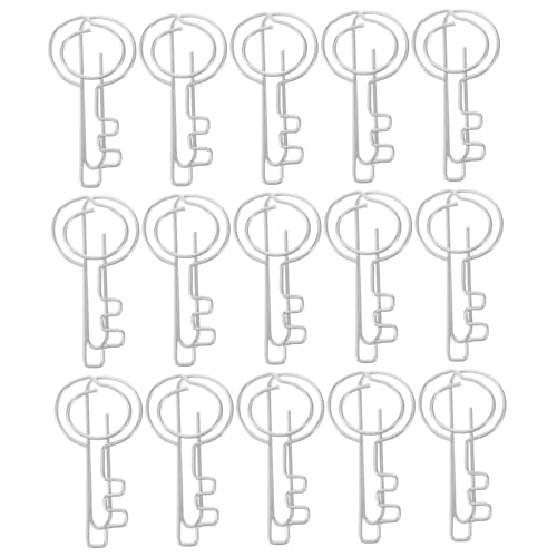HOMSFOU 20 Stück Ordner Bürobedarf Dekorative Kleine Büroklammern Büroklammern Kleine Dekorative Büroklammern Ausgefallene Büroklammern Papier Memohalter Schlüssel von HOMSFOU