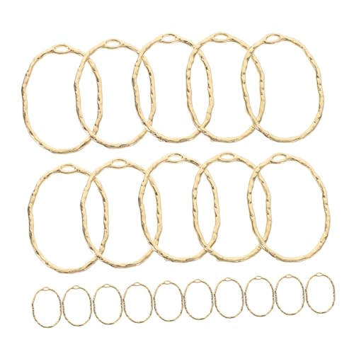 HOMSFOU 20 Stück Ovale Anhängerohrringe Form Herstellung Lieferungen Perlen Schlüssel Charms für DIY-Schmuck Ohrringe machen Anhänger Mini-Kreis-Anhänger DIY -Anhänger Zinklegierung Golden von HOMSFOU