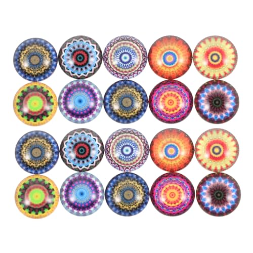 HOMSFOU 20 Stück Patches Zum Basteln Schmuckflicken Steinschmuckmaterial Mosaik Und Flach Für DIY Cabochons DIY Schmuckdekor Glaskuppelflicken Schmuckzubehör Glasmurmeln von HOMSFOU