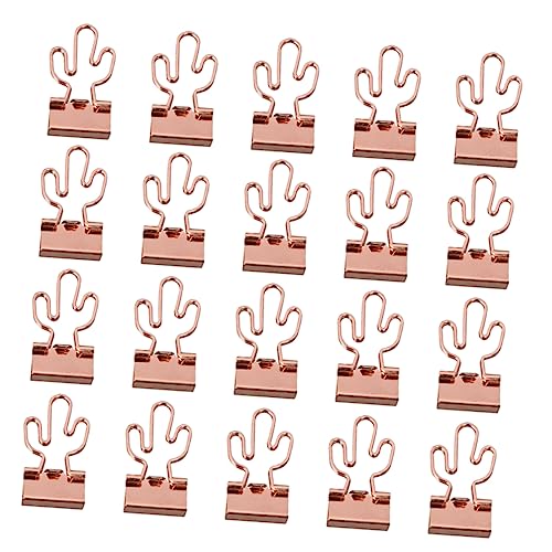 HOMSFOU 20 Stück Praktische Büroklammern aus Metall Cactus Binder Clips für Dokumente Notizen und Kreative Bastelprojekte für Büro Schule und Zuhause von HOMSFOU
