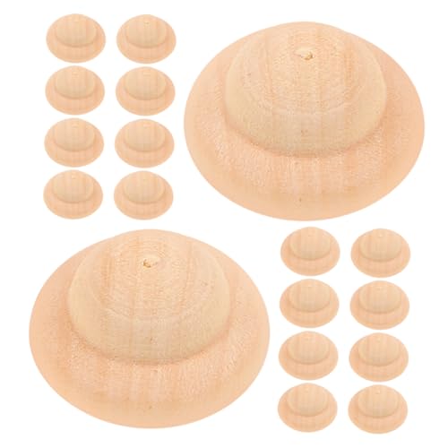 HOMSFOU 20 Stück Puppenhut Peg Puppen Kappe Miniaturhut Blanke Peg Puppen Kappe DIY Puppen Kappe Unbemalte Holz Peg Hüte DIY Graffiti Puppen Kappe DIY Holzhut Basteln DIY von HOMSFOU