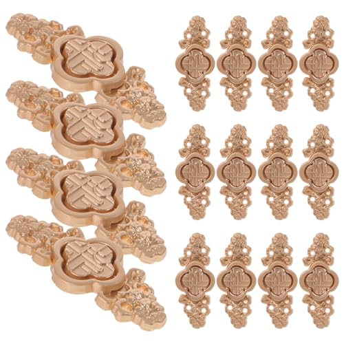 HOMSFOU 20 Stück Retro Cheongsam -Knöpfe hohl Annähen von Knöpfen für Kleidung machen Form handgefertigter Perlmuttknopf Zubehör für Cheongsam-Herstellung Legierung Golden von HOMSFOU