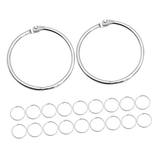HOMSFOU 20 Stück Ringring -eisenschnalle Buchring Fotoalben Ringe Ringbücher Bindungsringe Schlüsselanhänger Nickel Stichworte Schlüsselbund Ringe Für Scrapbooking-buch Form Silber Metall von HOMSFOU