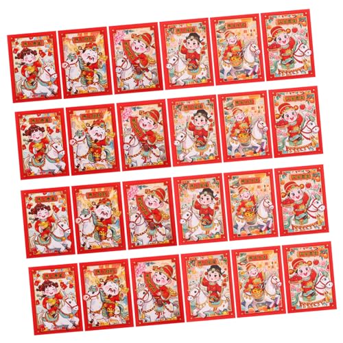 HOMSFOU 20 Stück Rote Umschläge Pferde Motiv Chinesisches Neujahr Rote Taschen Für Geldgeschenke Frühjahrsfest Geburtstag Hochzeit Traditionell Festlich Stabil von HOMSFOU