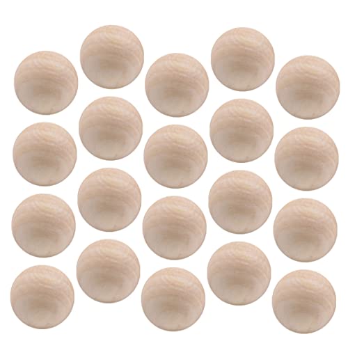 HOMSFOU 20 Stück Runde Holzkugeln Lotus Holz für Diy Malerei und Bastelarbeiten Natürliche Glatte Holzperlen zum Schmuckherstellen und Dekorieren von HOMSFOU