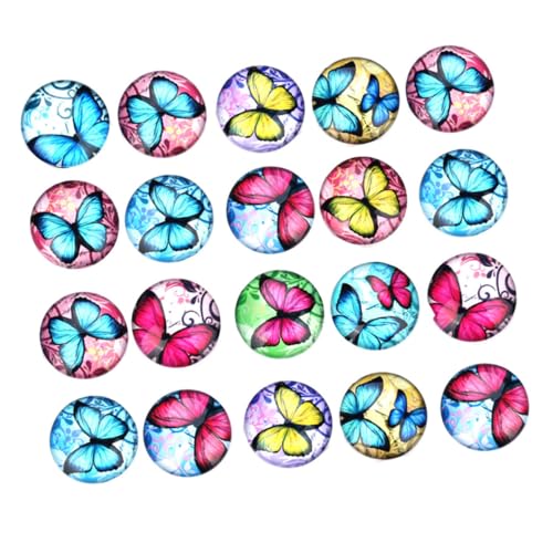HOMSFOU 20 Stück Schmetterlings Glas Edelstein Zubehör Sortiment Cabochons Zur Schmuckherstellung Schmuckherstellungszubehör Verzierungen Strass Bastelarbeiten Retro Bastelarbeiten von HOMSFOU