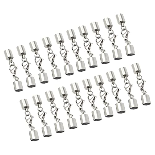 HOMSFOU 20 Stück Schnalle Aus Lederband Kabel Charm-armband-kette Halskette Hummer Verschlüsse Schmuck Verschluss Kettenverschluss Schmuckverschluss Silber HOMSFOU 20 Stück Schnalle Aus Lederband Kabel Charm-armband-kette Halskette Hummer Verschlüsse Schmuck Verschluss Kettenverschluss Schmuckverschluss Silber von HOMSFOU
