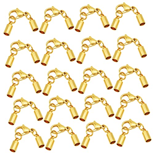 HOMSFOU 20 Stück Schnalle Aus Lederband Schließungen Verschlüsse Strand Hummer Multi Halskette Schmuckverschluss Kettenverschluss Golden von HOMSFOU
