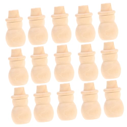 HOMSFOU 20 Stück Schneemann -Puppen -Ornamente Unbemalt Weihnachtspuppen Weihnachtsschneeme Weihnachtliche Miniaturfiguren Weihnachts-schneemann-Puppe Basteln Peg-Puppen Groß Hölzern von HOMSFOU
