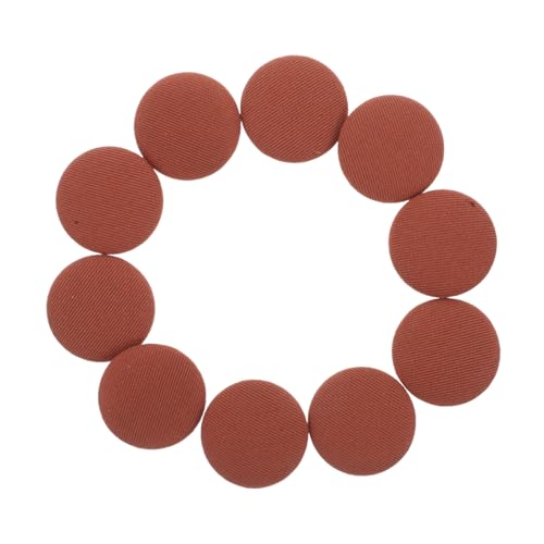 HOMSFOU 20 Stück Stoffknopf Verdeckte Knöpfe Runde Knöpfe Mantelknöpfe Flache Runde Nähknöpfe Anzugknöpfe Jackenknöpfe Ösenknöpfe Mit Stoffbezug Flache Metallknöpfe Polyester Schokolade von HOMSFOU