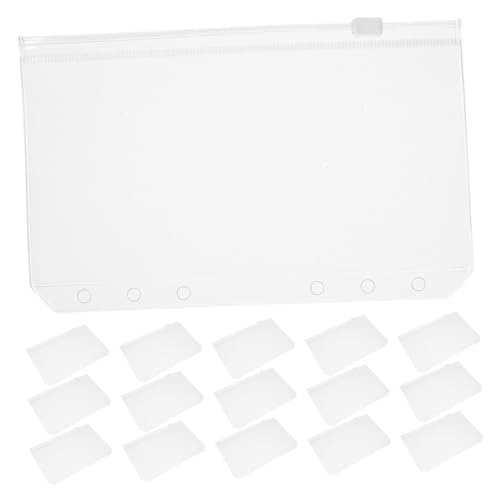 HOMSFOU 20 Stück Teiliges Binder Pocket mit Reißverschluss Wiederverwendbare Transparente Organizer-taschen für Budgetierung Karten und Dokumente Passend für Looseleaf Binder Vielseitig von HOMSFOU
