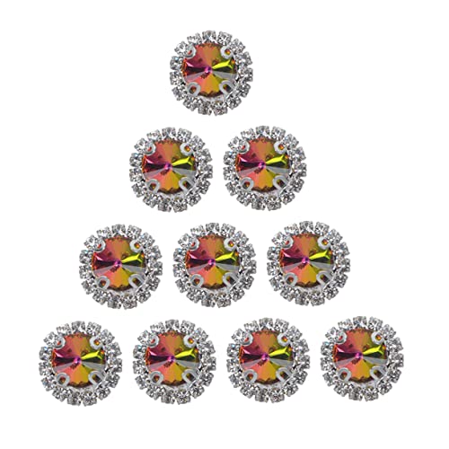 HOMSFOU 20 Stück Teiliges Bunter Flacher Kristallsteine für Diy Dekoration Tischstreu für Hochzeiten Partys und Bastelarbeiten Iridescent Schmucksteine von HOMSFOU