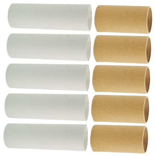 HOMSFOU 20 Stück Teiliges DIY Papierrollen für Basteln und Malen Weiße Naturfarbene Tubes Robuste Papierröhren für Kreative Kunstprojekte Sicher für Schule und Zuhause von HOMSFOU