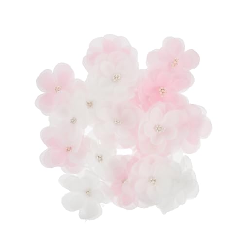 HOMSFOU 20 Stück Teiliges Fünfblättrige Blumen Aufnäher zum Aufnähen DIY Kleidung Applikationen für Schuhe Hüte Bekleidungszubehör Weiß Langlebig Modisch von HOMSFOU