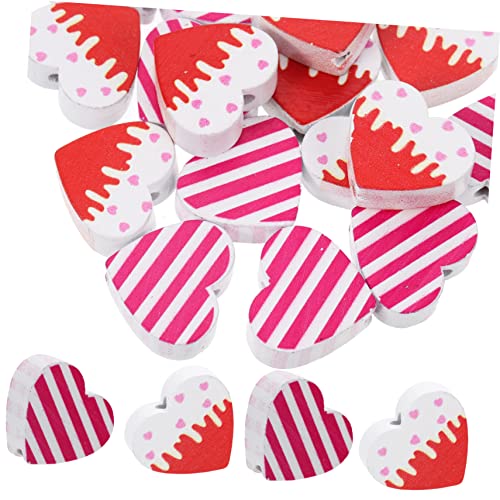 HOMSFOU 20 Stück Teiliges Herz Holzperlen Rot Rosa Kleine Spacer Beads für DIY Schmuckherstellung Charmante Perlen für Armband und Halsketten Dekoration Kreative Bastelverzierung für HOMSFOU 20 Stück Teiliges Herz Holzperlen Rot Rosa Kleine Spacer Beads für DIY Schmuckherstellung Charmante Perlen für Armband und Halsketten Dekoration Kreative Bastelverzierung für von HOMSFOU