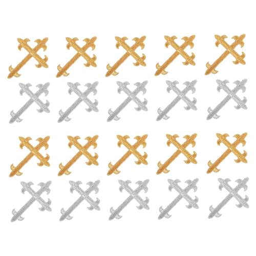 HOMSFOU 20 Stück Teiliges Kreuz Aufnäher mit Bestickten Pailletten zum Aufbügeln DIY Kleidung und Rucksäcke Verzieren Gold Silberfarbene Kreuz Applikationen Einfache Eisen-anwendung ohne HOMSFOU 20 Stück Teiliges Kreuz Aufnäher mit Bestickten Pailletten zum Aufbügeln DIY Kleidung und Rucksäcke Verzieren Gold Silberfarbene Kreuz Applikationen Einfache Eisen-anwendung ohne von HOMSFOU