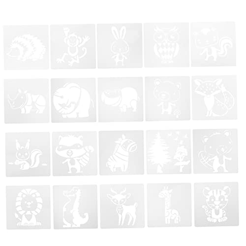 HOMSFOU 20 Stück Teiliges Malvorlagen für Wiederverwendbare Kunststoff Schablonen mit Cartoon Tiermotiven für Zeichnen Malen Scrapbooking und Mehr HOMSFOU 20 Stück Teiliges Malvorlagen für Wiederverwendbare Kunststoff Schablonen mit Cartoon Tiermotiven für Zeichnen Malen Scrapbooking und Mehr von HOMSFOU
