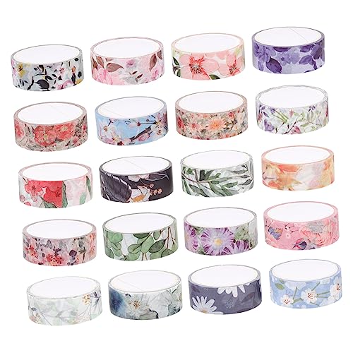 HOMSFOU 20 Stück Teiliges Washi Tape mit Blumenmustern Dekoratives Klebeband für Scrapbooking Diy Projekte Tagebuchgestaltung und Kreative Bastelideen von HOMSFOU