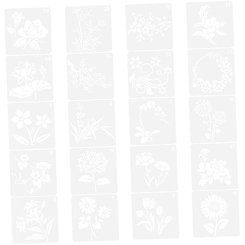 HOMSFOU 20 Stück Teiliges Zeichenschablonen Kunststoff Wiederverwendbare Malschablonen für Basteln und Scrapbooking Dekorative Vorlagen für Diy Projekte und Malspaß von HOMSFOU