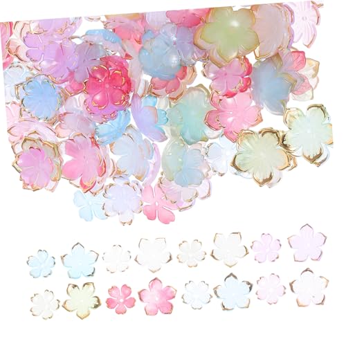 HOMSFOU 200 Stück Acryl Blüten Perlen mit Farbverlauf Schmuckzubehör für DIY Halsketten Armband Bead Caps Leichte Stilvolle Blütenblätter für Handgefertigten Schmuck von HOMSFOU