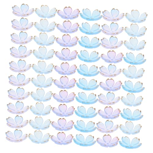 HOMSFOU 200 Stück Acryl Perlenkappen mit Farbverlauf Fünfblättrige Kirschblüten-spacer Caps aus Leichtem Acryl für DIY Schmuckherstellung Halsketten Armbänder und Frühlingsdekoration von HOMSFOU