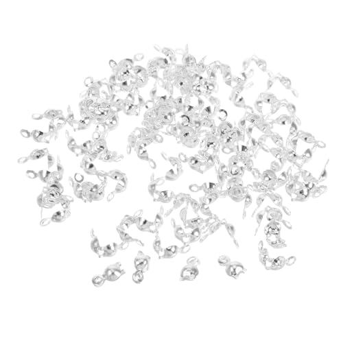 HOMSFOU 200 Stück Armband-Gliederschließe Schließungen Endklemmen für DIY-Schmuck Material Verbindung Quetschperle Klemmperlen zur Schmuckherstellung Eisen Silver von HOMSFOU