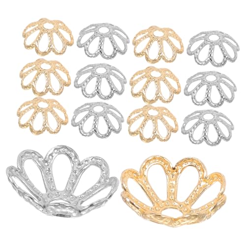HOMSFOU 200 Stück Blumengeprägte Perlkappen für Schmuckherstellung Metall Spacer Caps für Halsketten Armbänder DIY Schmuckzubehör mit Filigranem Design und Vielseitiger Anwendung von HOMSFOU
