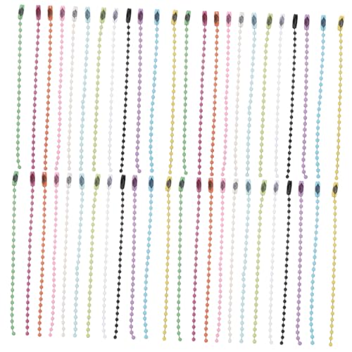 HOMSFOU 200 Stück Bunte Kugelkette Glänzende Eisen Tag Ketten für Anhänger Schlüssel und Diy Projekte Vielseitige Bead Chains für Kreative Bastelarbeiten von HOMSFOU