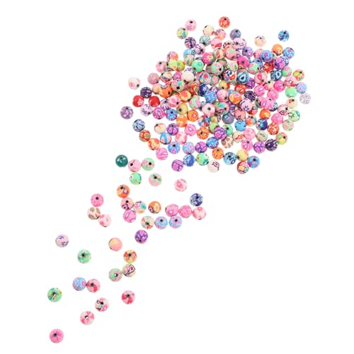 HOMSFOU 200 Stück Bunte Perlen Runde Blumen Spacer Perlen für DIY Schmuckherstellung Armbänder Halsketten Bastelzubehör von HOMSFOU