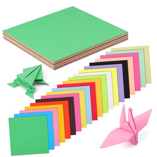 HOMSFOU 200 Stück Buntes Origami Origami-papier in Verschiedenen Farben Bunte Origami-papiere Quadratisches Papier Farbiges Kartonpapier Origamipapier 8x8 Zellstoff von HOMSFOU