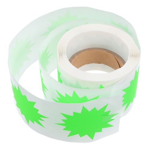 HOMSFOU 200 Stück Fluoreszierende Burst Aufkleber für Garagenverkauf Kreative Preisetiketten und Dekorationen Hellgrün Selbstklebend für Poster und Vision Boards von HOMSFOU
