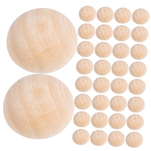 HOMSFOU 200 Stück Halbe Holzperlen für Bastelarbeiten Unvollendete Natürliche Halbkugeln Holz für Diy Schmuckherstellung und Dekoration von HOMSFOU