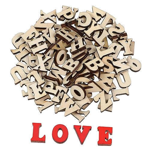 HOMSFOU 200 Stück Holzbuchstaben Bastelsets Leere Holzscheiben für Diy Projekte Kreative Buchstabenausschnitte zur Herstellung von Dekorationen und Nachrichtentafeln von HOMSFOU
